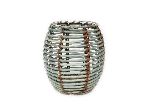 Pot  5" Rattan Lantern Green